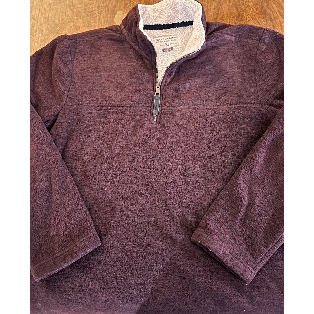 Cody james‎ Fleece Lined Burgundy Quarter Zip Sz L